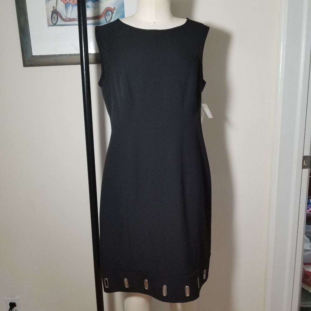 Anne Klein Mystery Crepe Eyelet Sheath Dress NWT - Picture 6 of 8